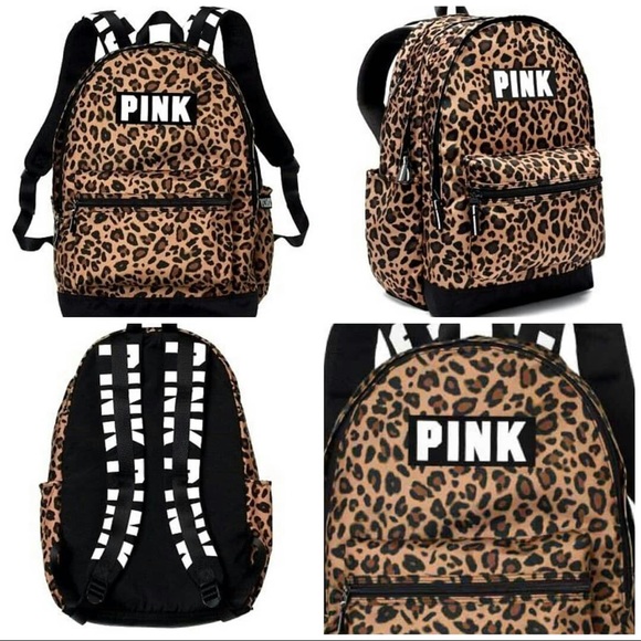 PINK Victoria's Secret Handbags - Pink Victoria's Secret Leopard Campus Backpack
